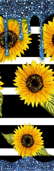 Sunflower Blue Glitter Pen Wrap 1.5 x 4.75 - The Vinyl Haus