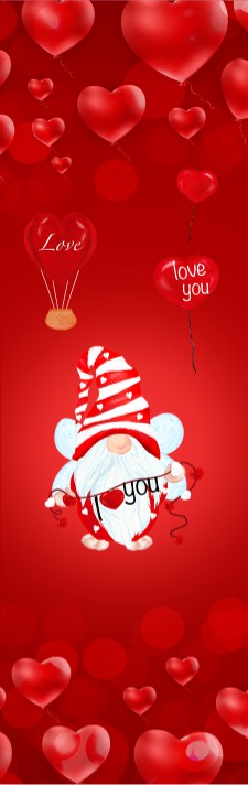 Valentine Gnomes Balloons Pen Wrap 1.5 x 4.75 - The Vinyl Haus Main image
