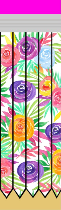 Flower Pencil Pen Wrap 1.5 x 4.75 - The Vinyl Haus Main image