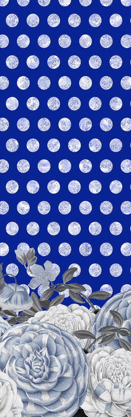 Blue Polka Dot Floral Pen Wrap 1.5 x 4.75 - The Vinyl Haus Main image