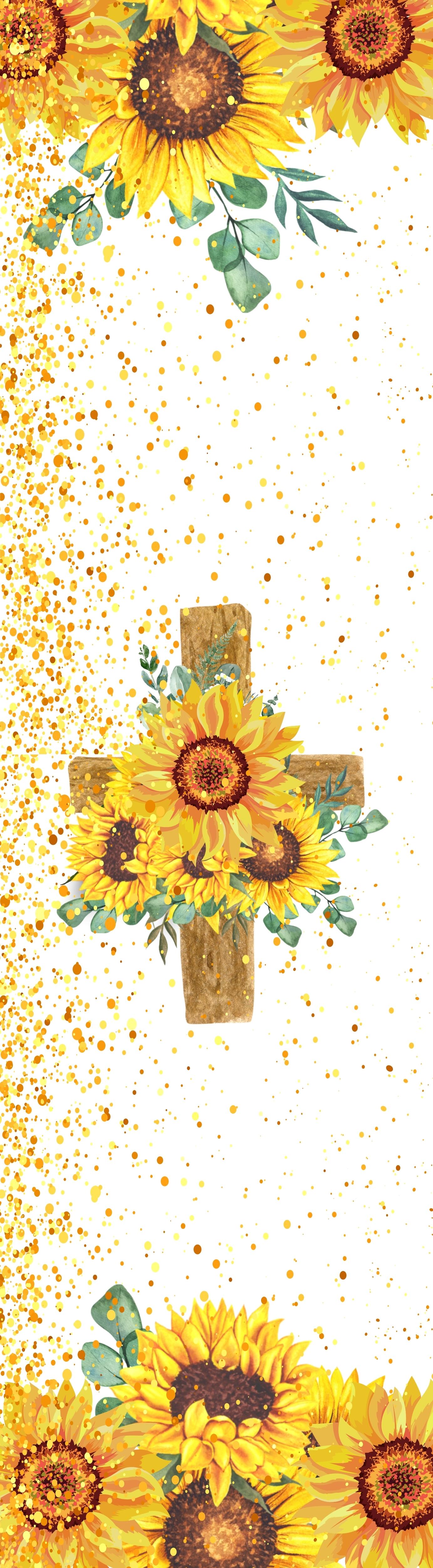 Sunflowers Wooden Cross Pen Wrap 1.5 x 4.75 - The Vinyl Haus Main image