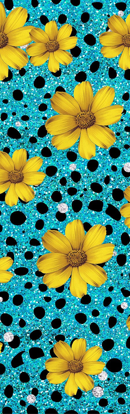 Turquoise Sunflower Pen Wrap 1.5 x 4.75 - The Vinyl Haus Main image