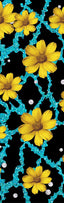 Turquoise Sunflower Black Background Pen Wrap 1.5 x 4.75 - The Vinyl Haus