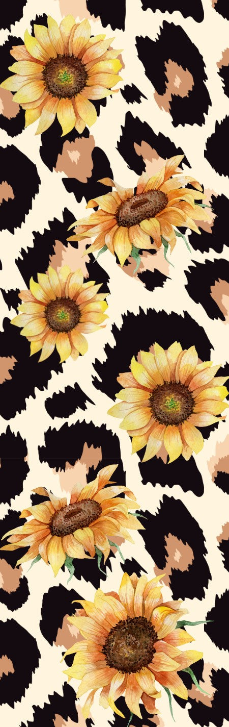 Cheetah print Sunflower Pen Wrap 1.5 x 4.75 - The Vinyl Haus Main image