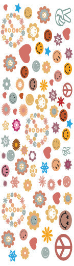 Retro Peace and Smiley Pen Wrap 1.5 x 4.75 - The Vinyl Haus