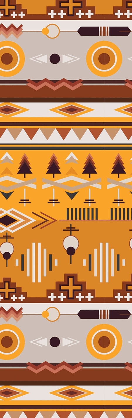 Tribal Brown and Orange Pen Wrap 1.5 x 5 - The Vinyl Haus Main image