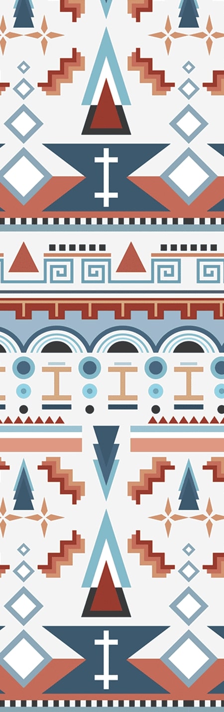 Tribal Teal and Orange Pen Wrap 1.5 x 5 - The Vinyl Haus Main image