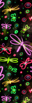 Neon Hearts Butterflies and Dragonflies Green and Pink Pen Wrap 1.5 x 4.75 - The Vinyl Haus