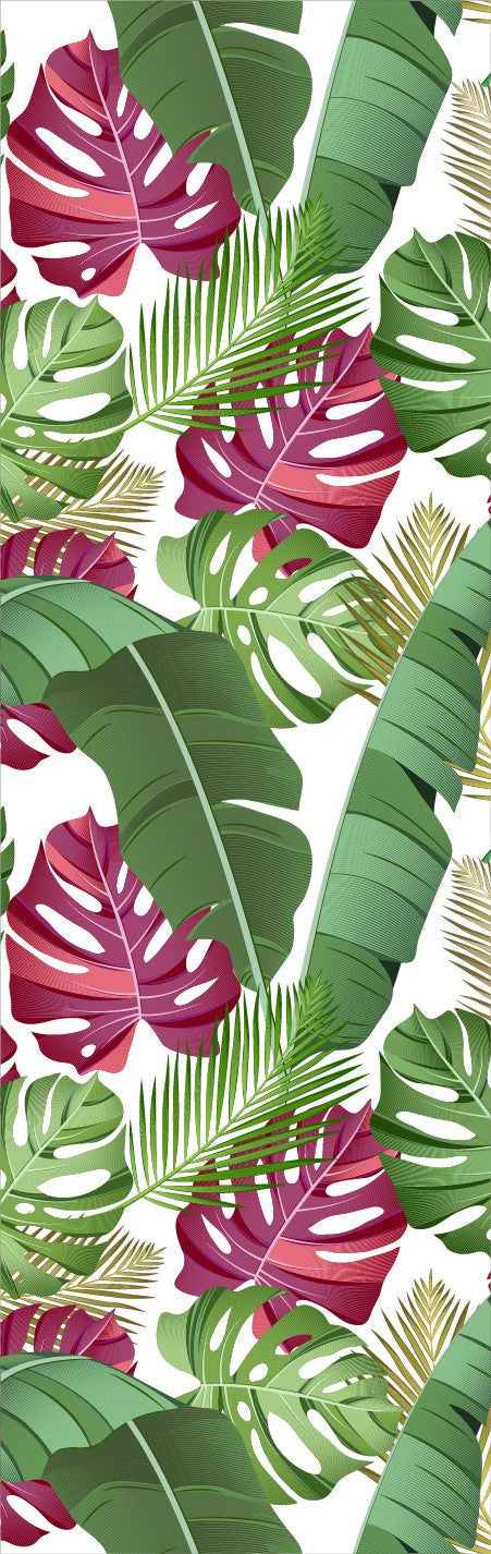 Green and Red Monstera Leaves Pen Wrap 1.5 x 4.75 - The Vinyl Haus Main image