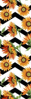 Sunflower on Black Chevron Pen Wrap 1.5 x 5 - The Vinyl Haus
