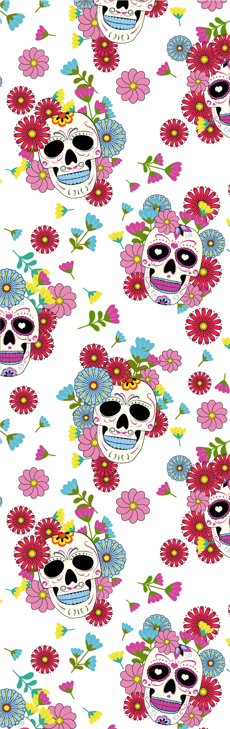 Sugar Skull and Flowers Pen Wrap 1.5 x 4.75 - The Vinyl Haus