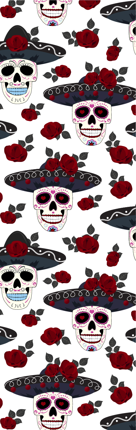 Sugar Skull and Roses Pen Wrap 1.5 x 4.75 - The Vinyl Haus Main image
