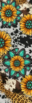 Leopard Cow Print with Sunflowers Pen Wrap 1.5 x 5 - The Vinyl Haus