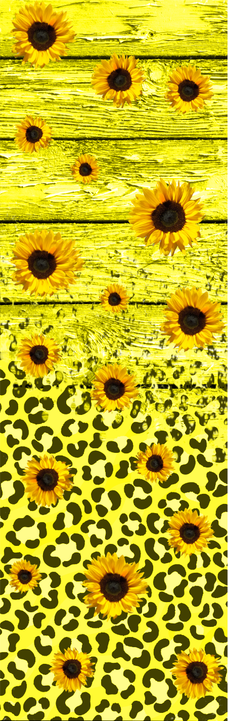 Yellow Woodgrain and Sunflowers Pen Wrap 1.5 x 4.75 - The Vinyl Haus Main image