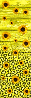 Yellow Woodgrain and Sunflowers Pen Wrap 1.5 x 4.75 - The Vinyl Haus