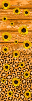 Orange Woodgrain and Sunflowers Pen Wrap 1.5 x 4.75 - The Vinyl Haus