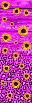 Pink Woodgrain and Sunflowers Pen Wrap 1.5 x 4.75 - The Vinyl Haus