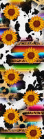 Serape Cow Print with Sunflowers Pen Wrap 1.5 x 5 - The Vinyl Haus