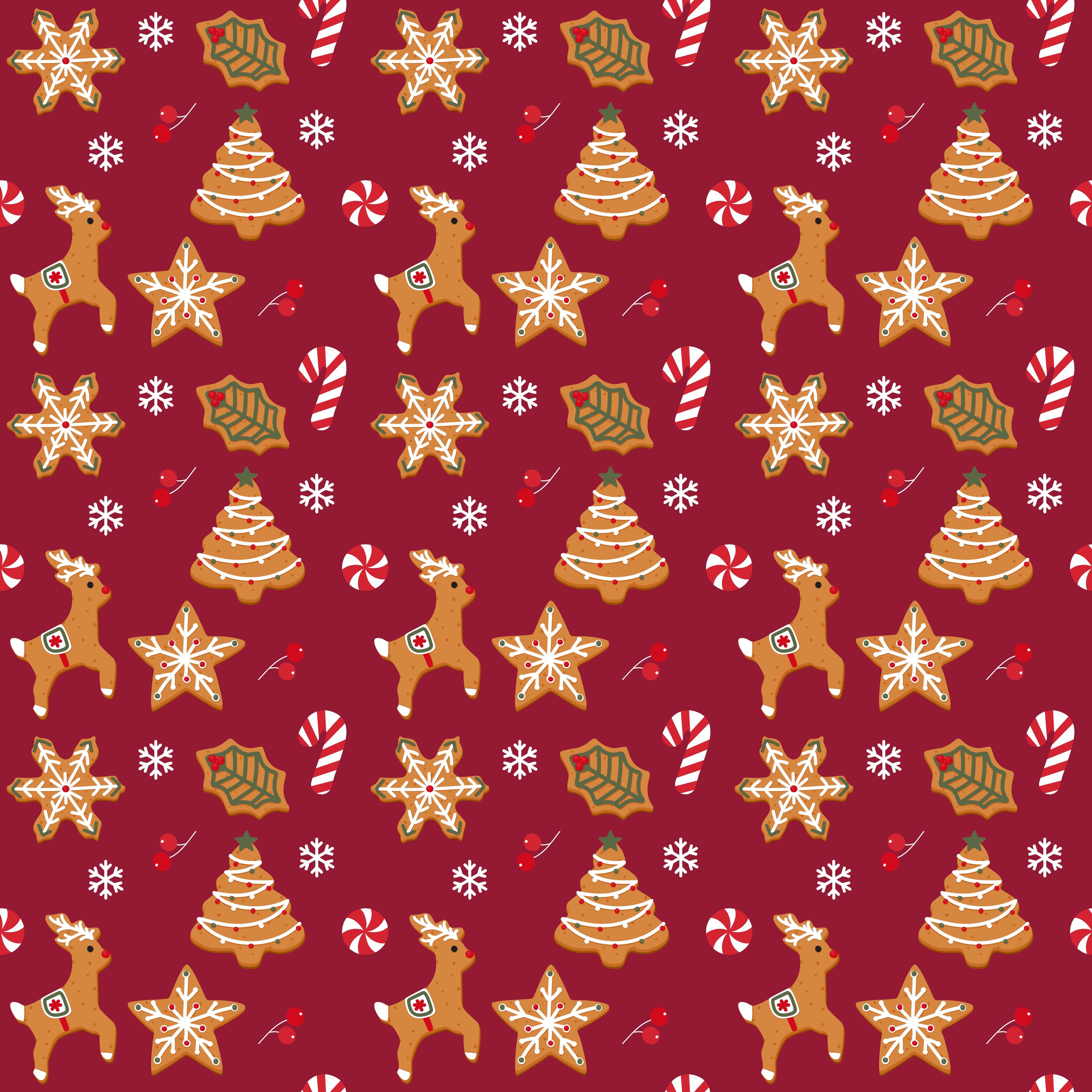 Gingerbread Cookies and Candy Cane Pattern Vinyl 12" x 12" - The Vinyl Haus