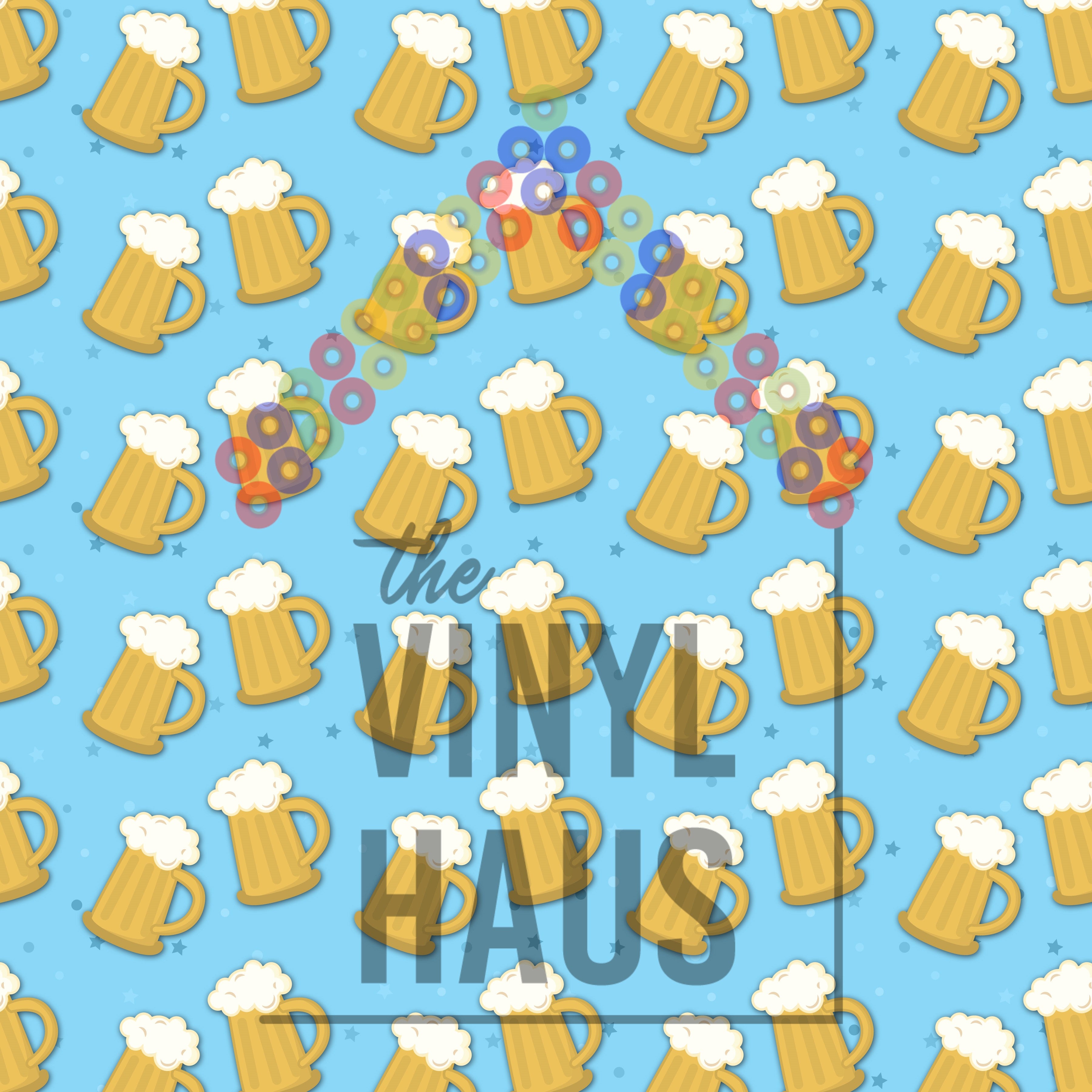 Oktoberfest/Wurstfest Beer Pattern Vinyl 12" x 12" - The Vinyl Haus