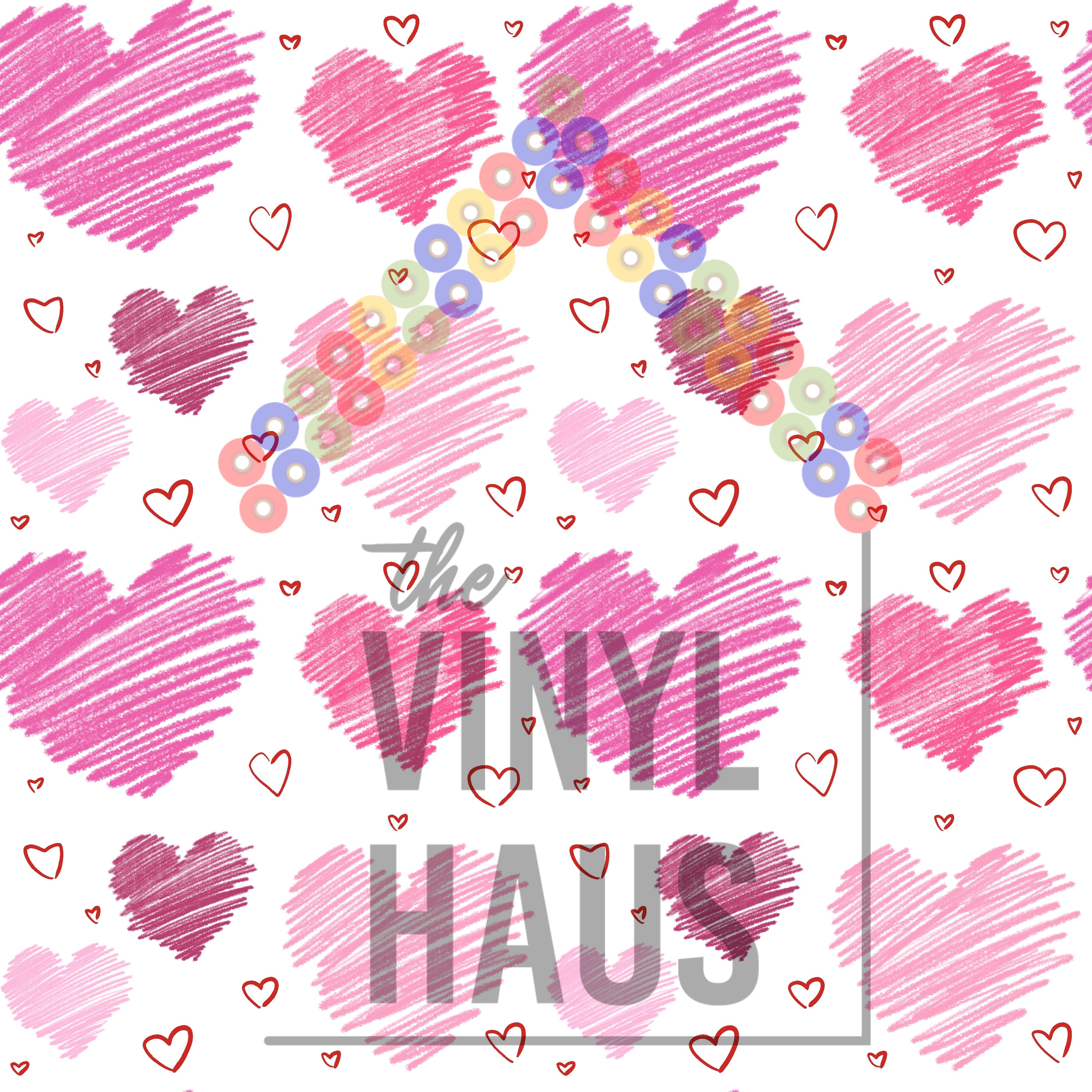 Valentines Day HeartsPattern Vinyl 12" x 12" - The Vinyl Haus
