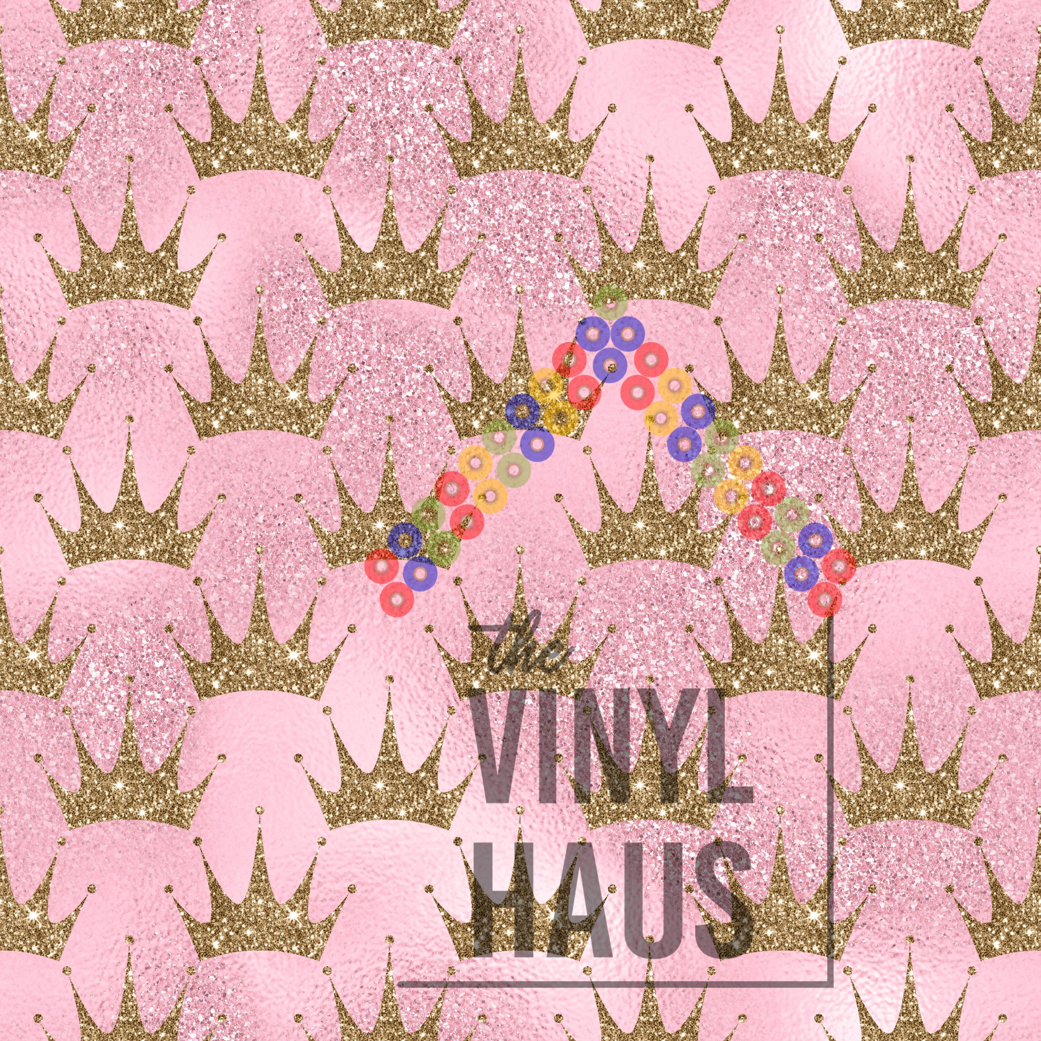 Glitter Crowns Pattern Vinyl 12" x 12" - The Vinyl Haus