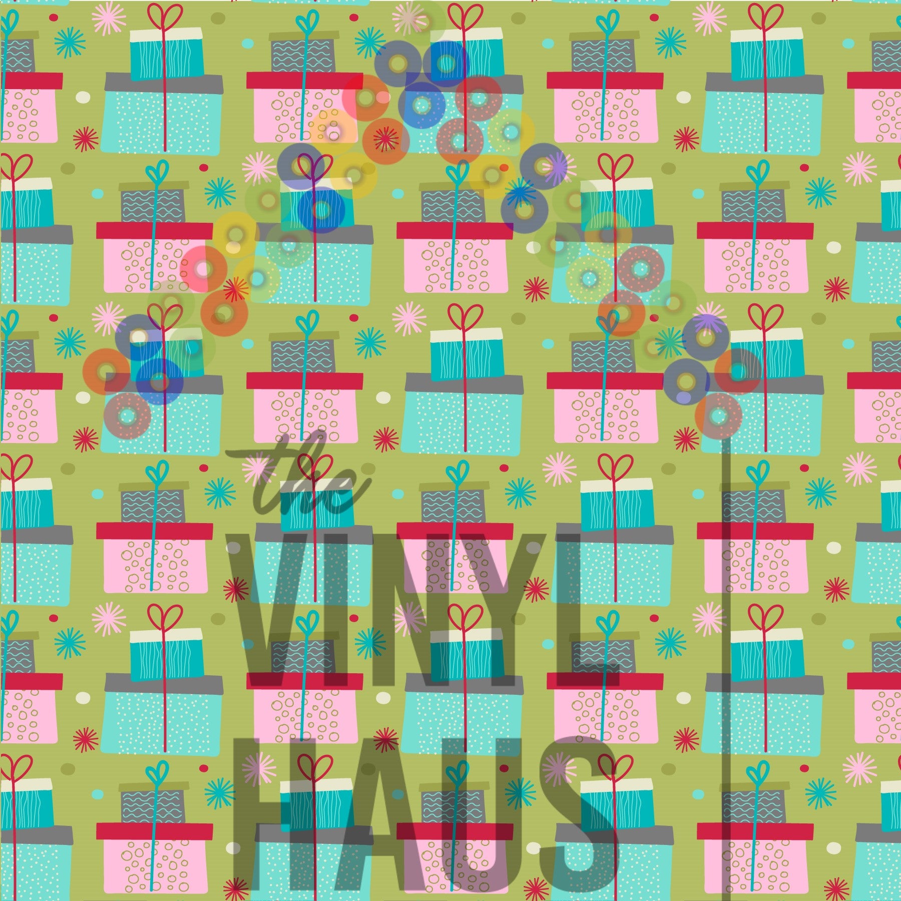 Christmas Presents Pattern Vinyl 12" x 12" - The Vinyl Haus