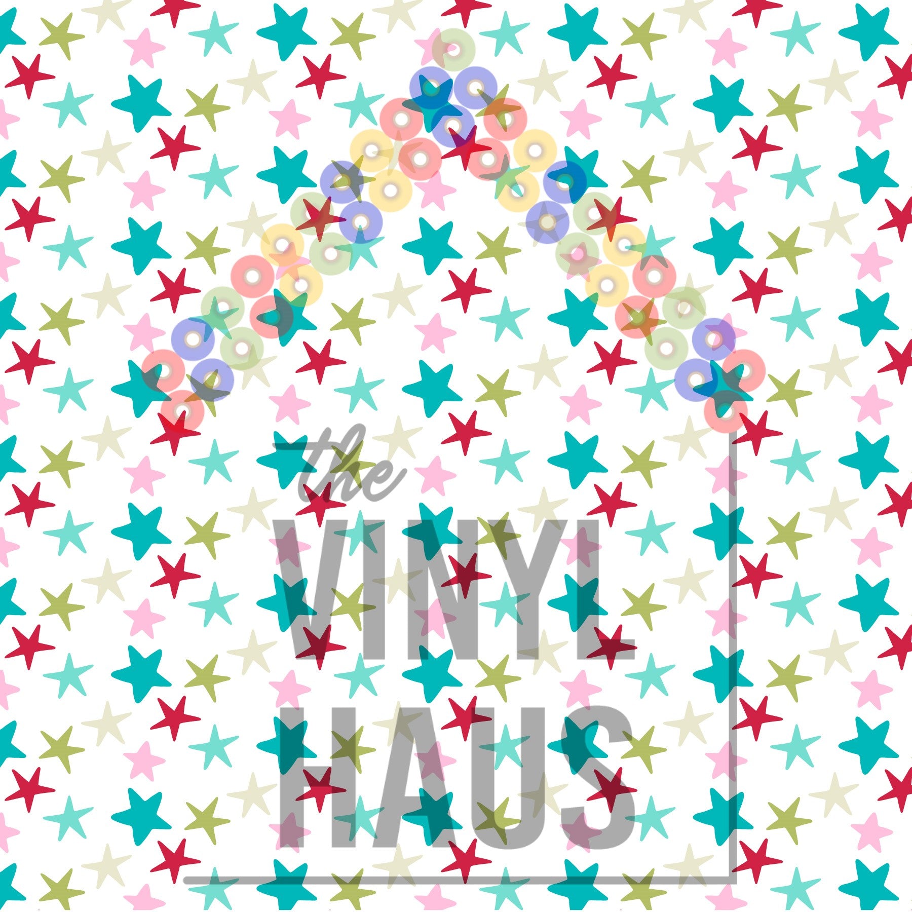 Multicolored Stars Pattern Vinyl 12" x 12" - The Vinyl Haus