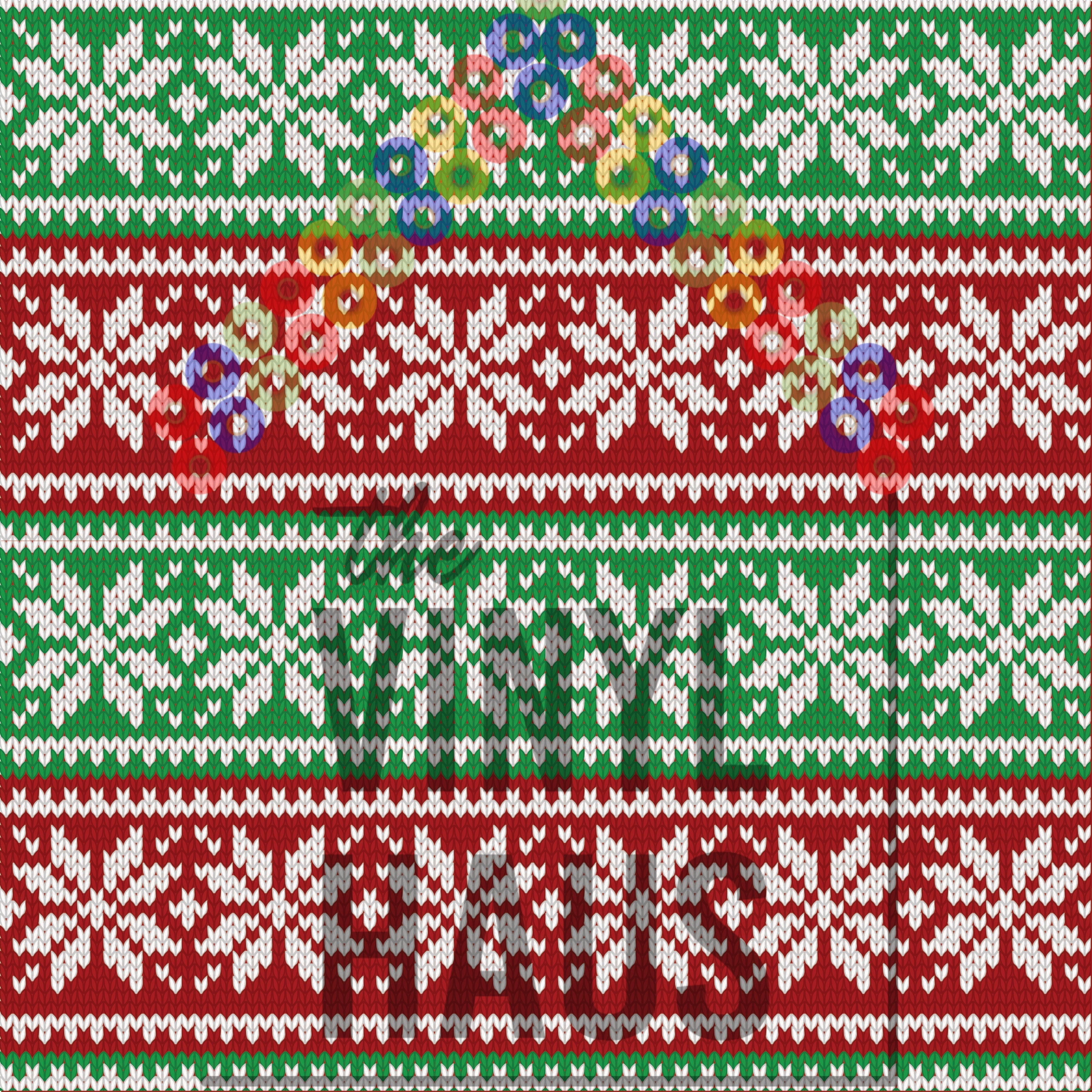 Ugly Sweater Christmas Snowflakes Red/Green/White Pattern Vinyl 12" x 12" - The Vinyl Haus
