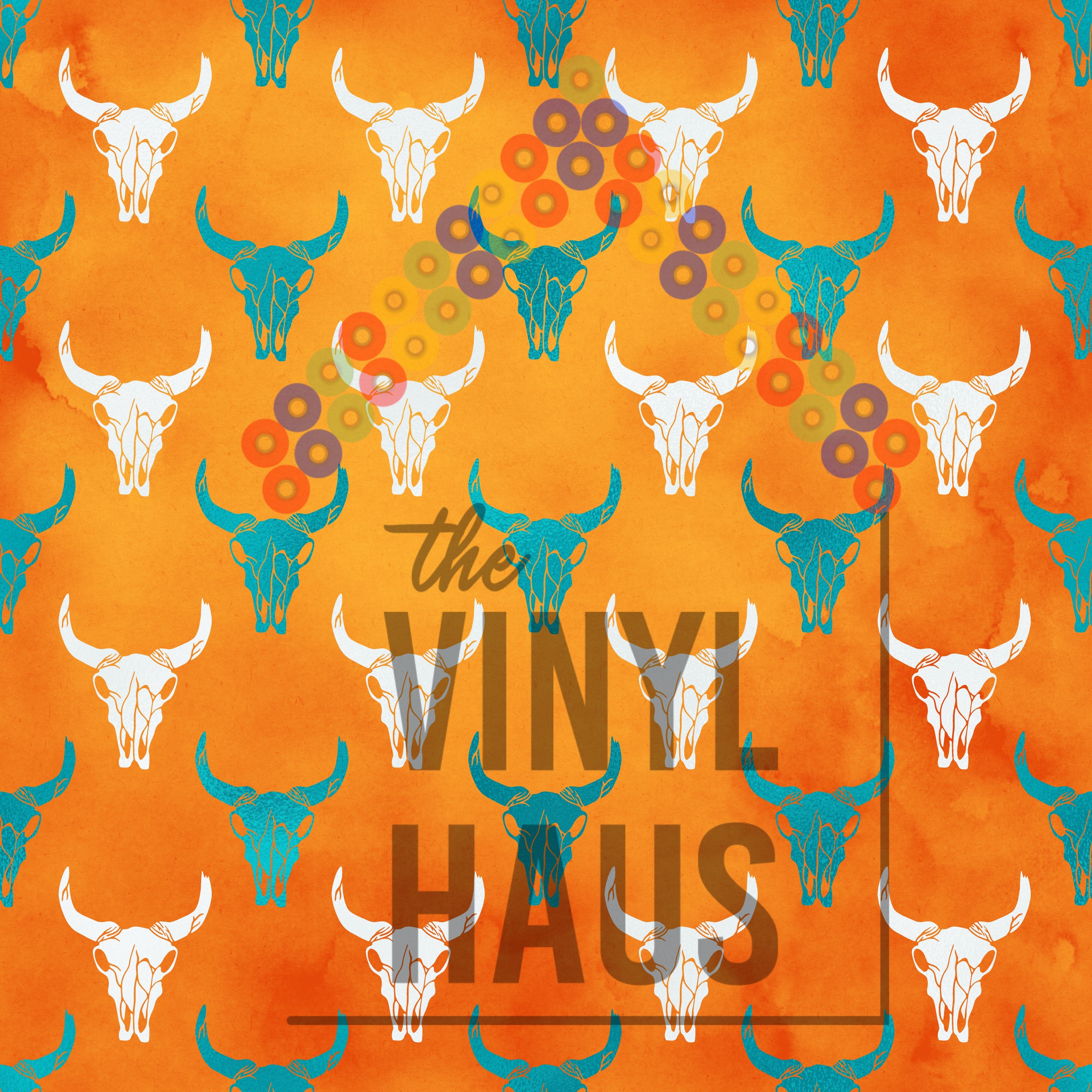 Western Skulls Pattern Vinyl 12" x 12" - The Vinyl Haus