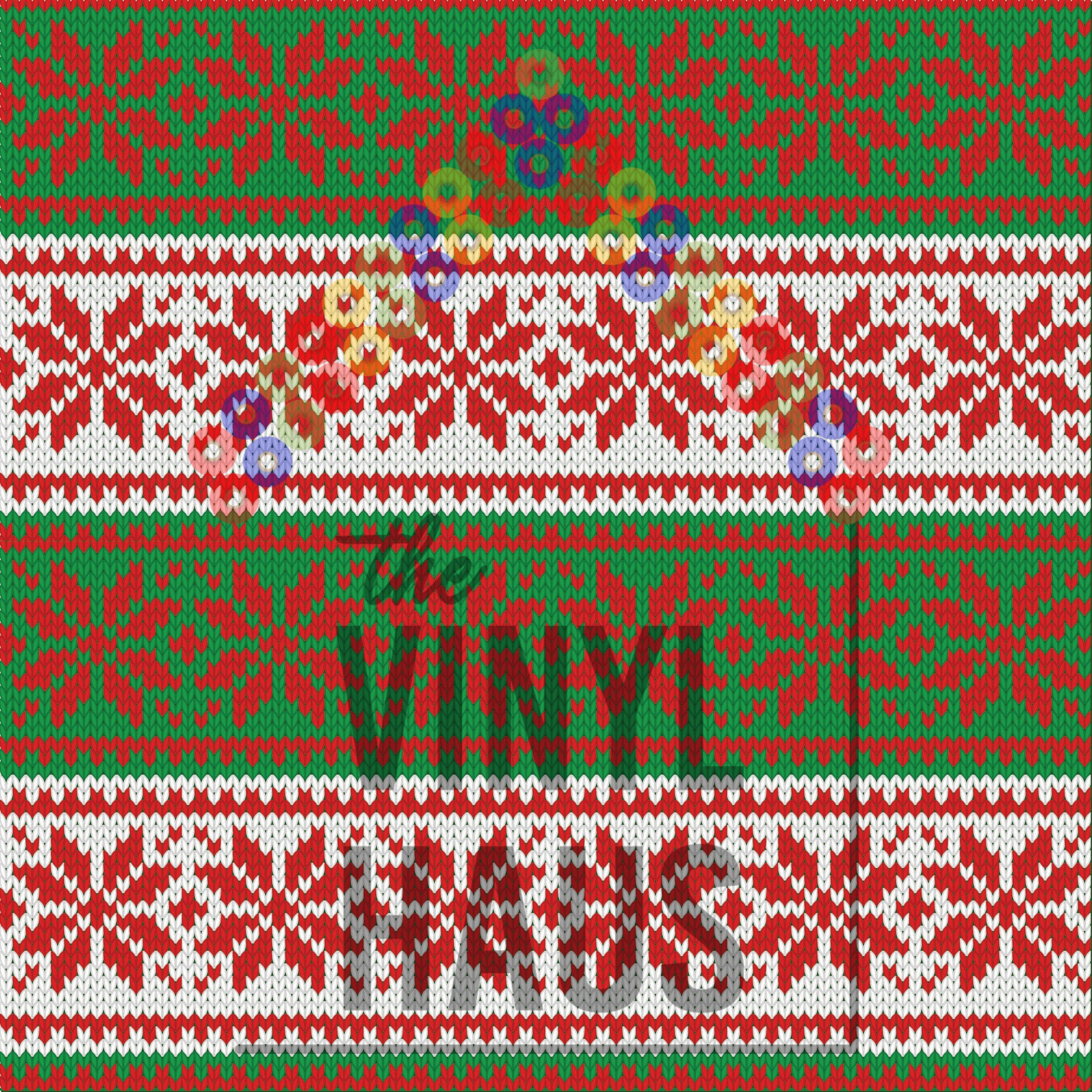 Ugly Sweater Christmas Snowflakes Red/Green/White Pattern Vinyl 12" x 12" - The Vinyl Haus