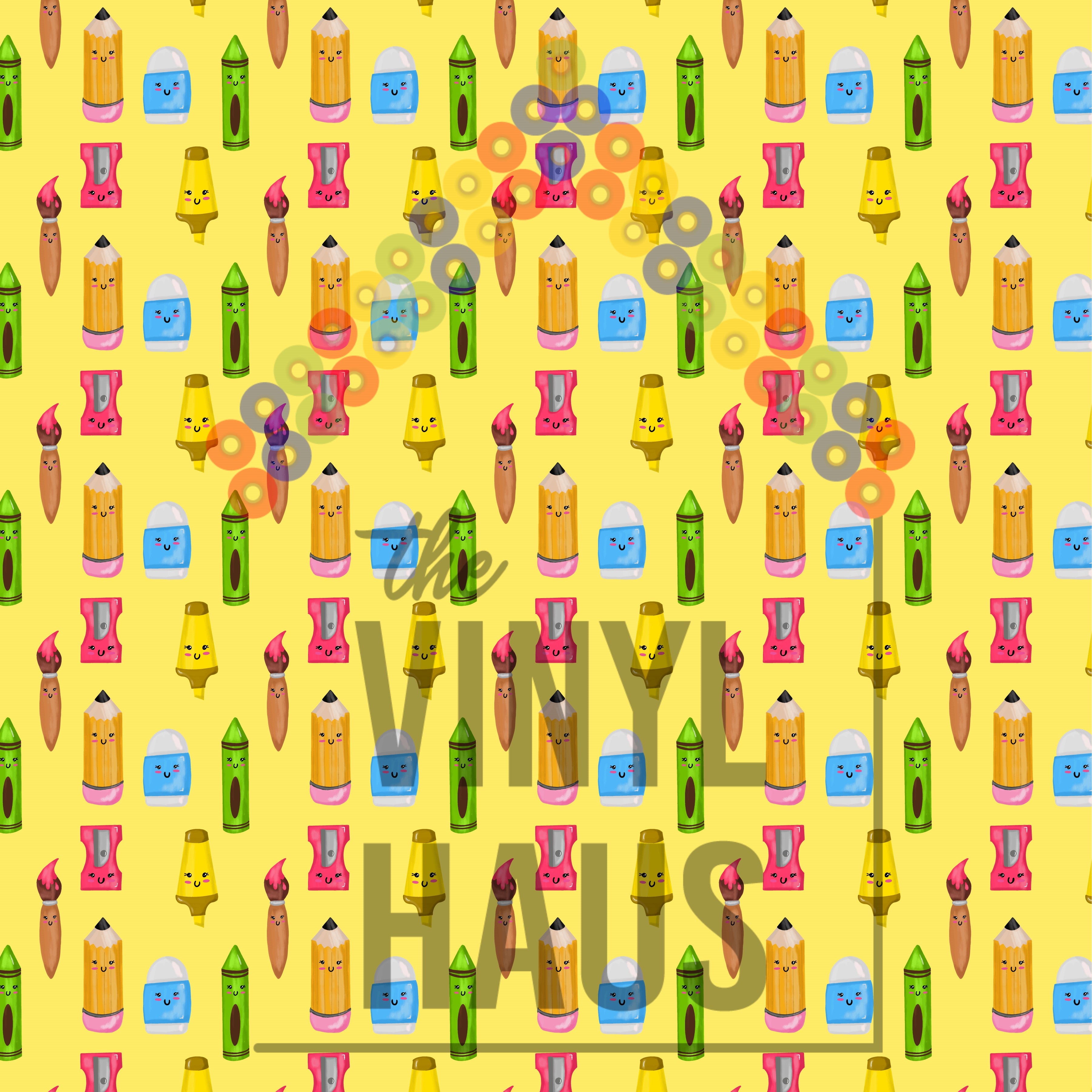 Cute School Symbols Pattern Vinyl 12" x 12" - The Vinyl Haus