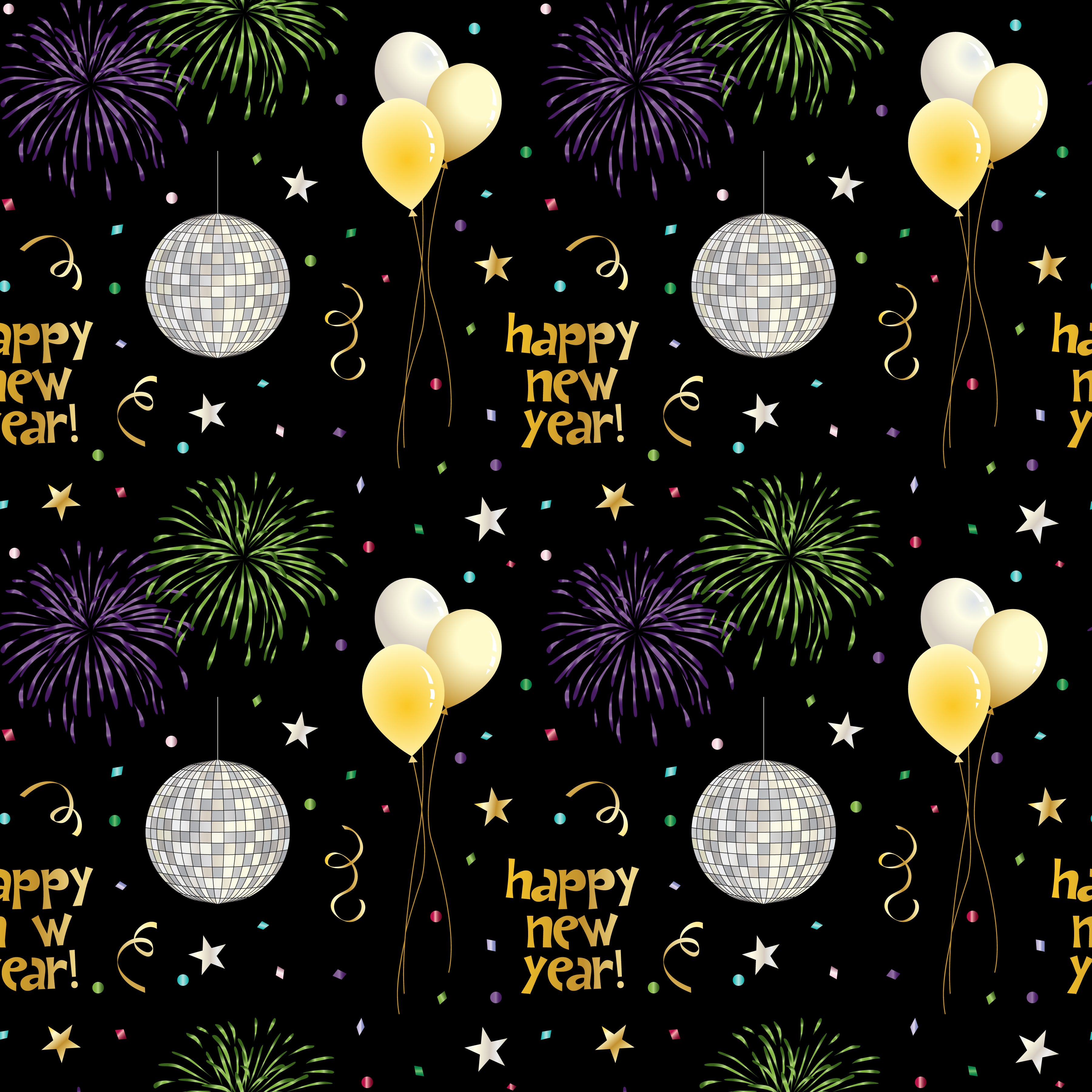 Happy New Year Pattern Vinyl 12" x 12" - The Vinyl Haus