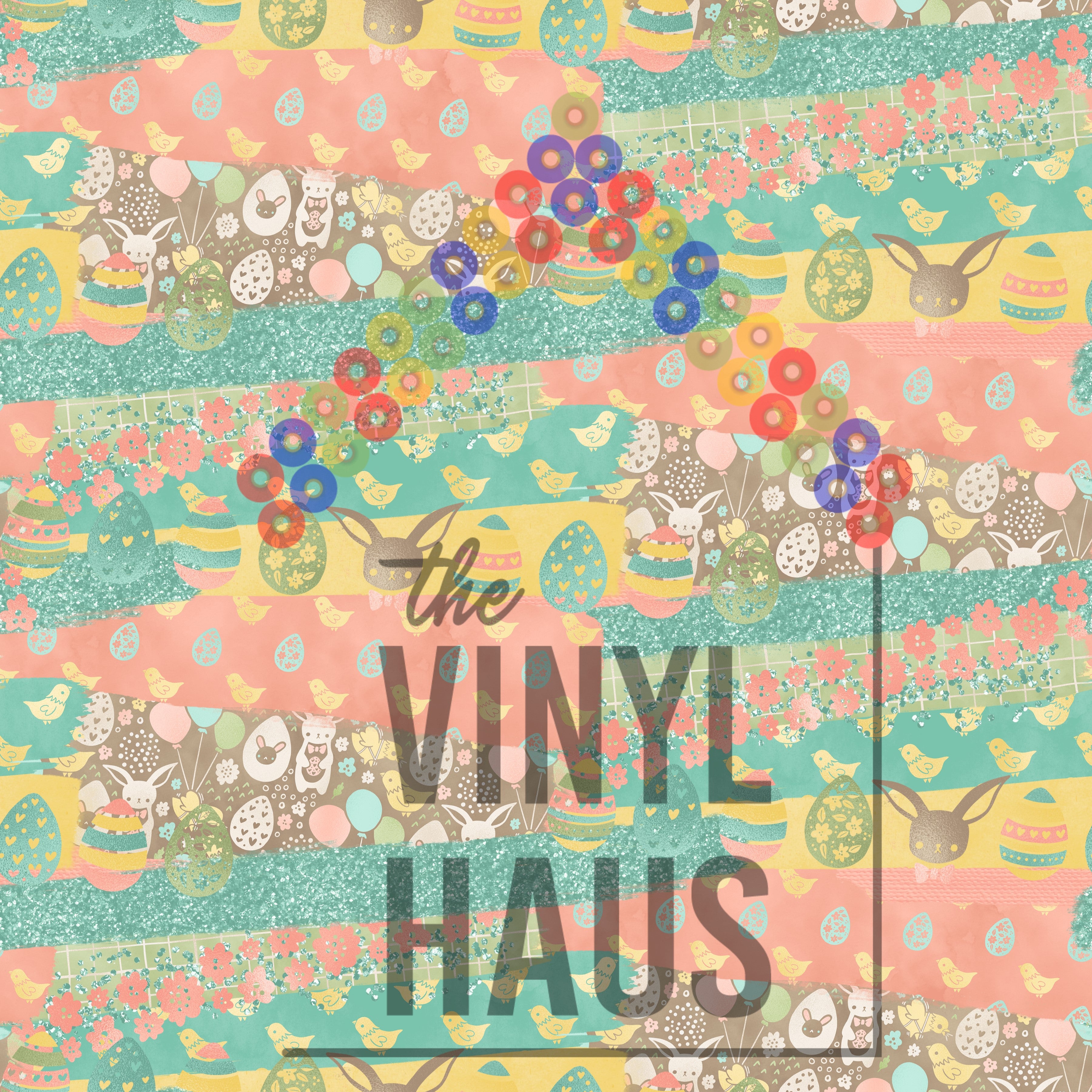 Easter Brushstrokes Pattern Vinyl 12" x 12" - The Vinyl Haus