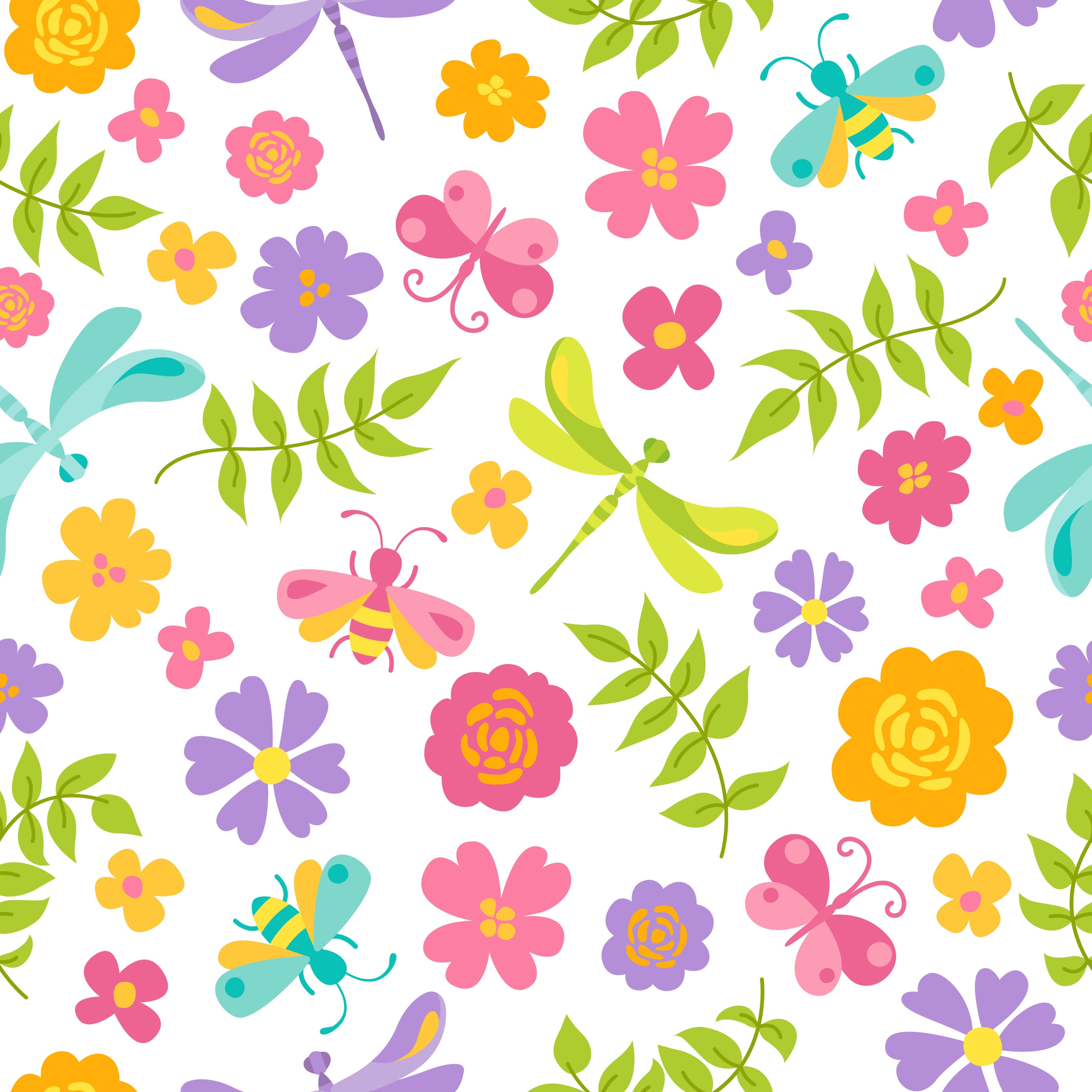 Spring Flowers Pattern Vinyl 12" x 12" - The Vinyl Haus