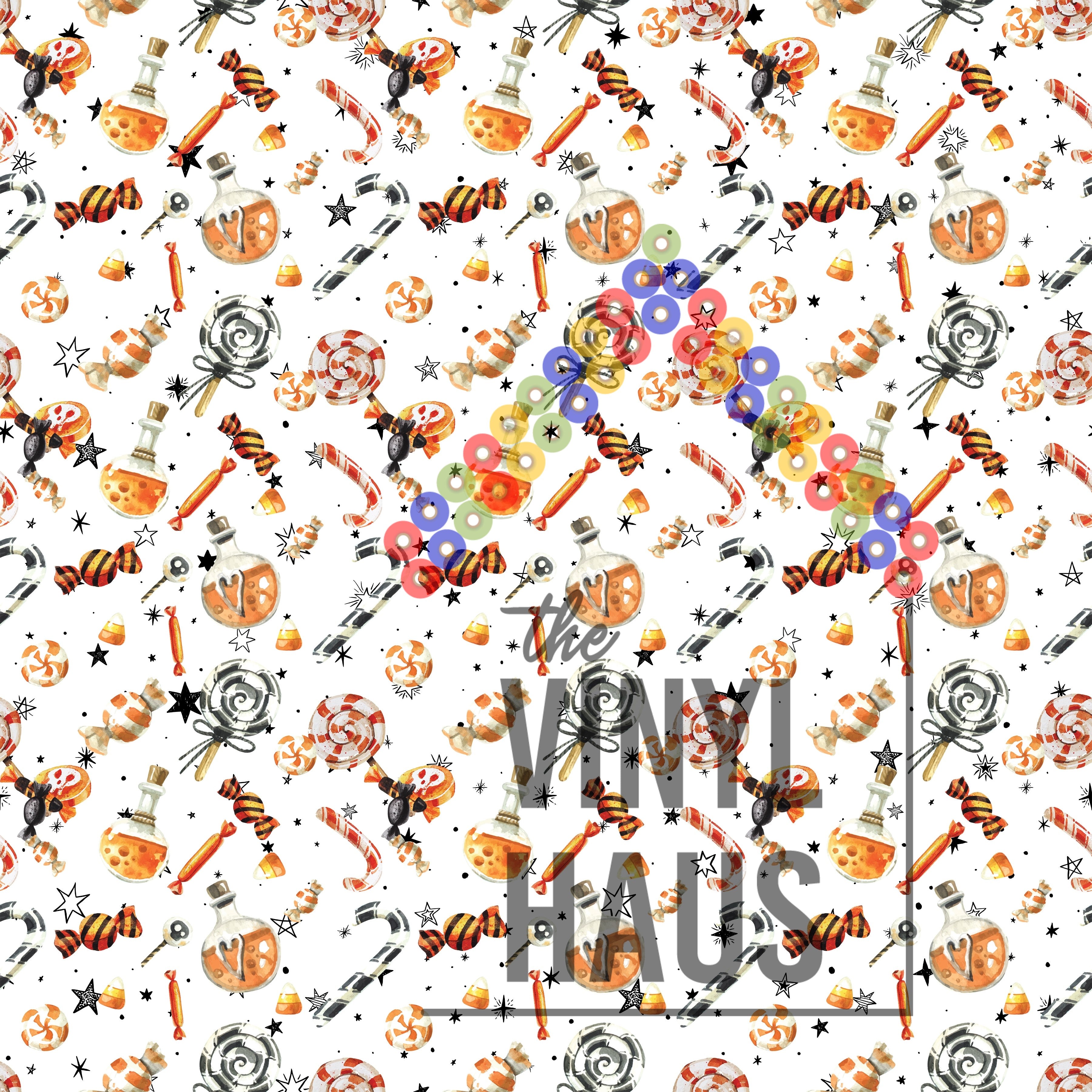 Halloween Candy Pattern Vinyl 12" x 12" - The Vinyl Haus