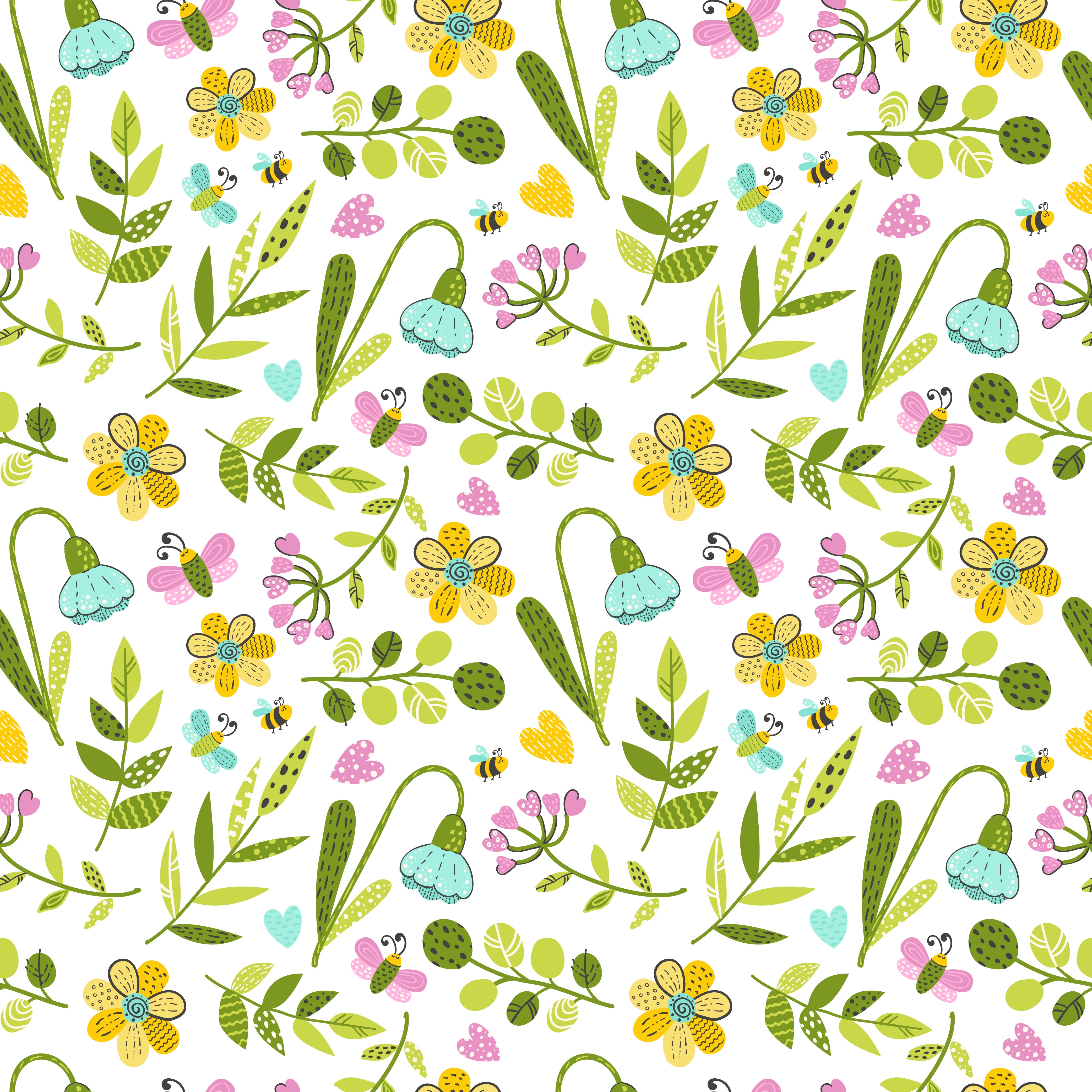 Spring Flowers Pattern Vinyl 12" x 12" - The Vinyl Haus