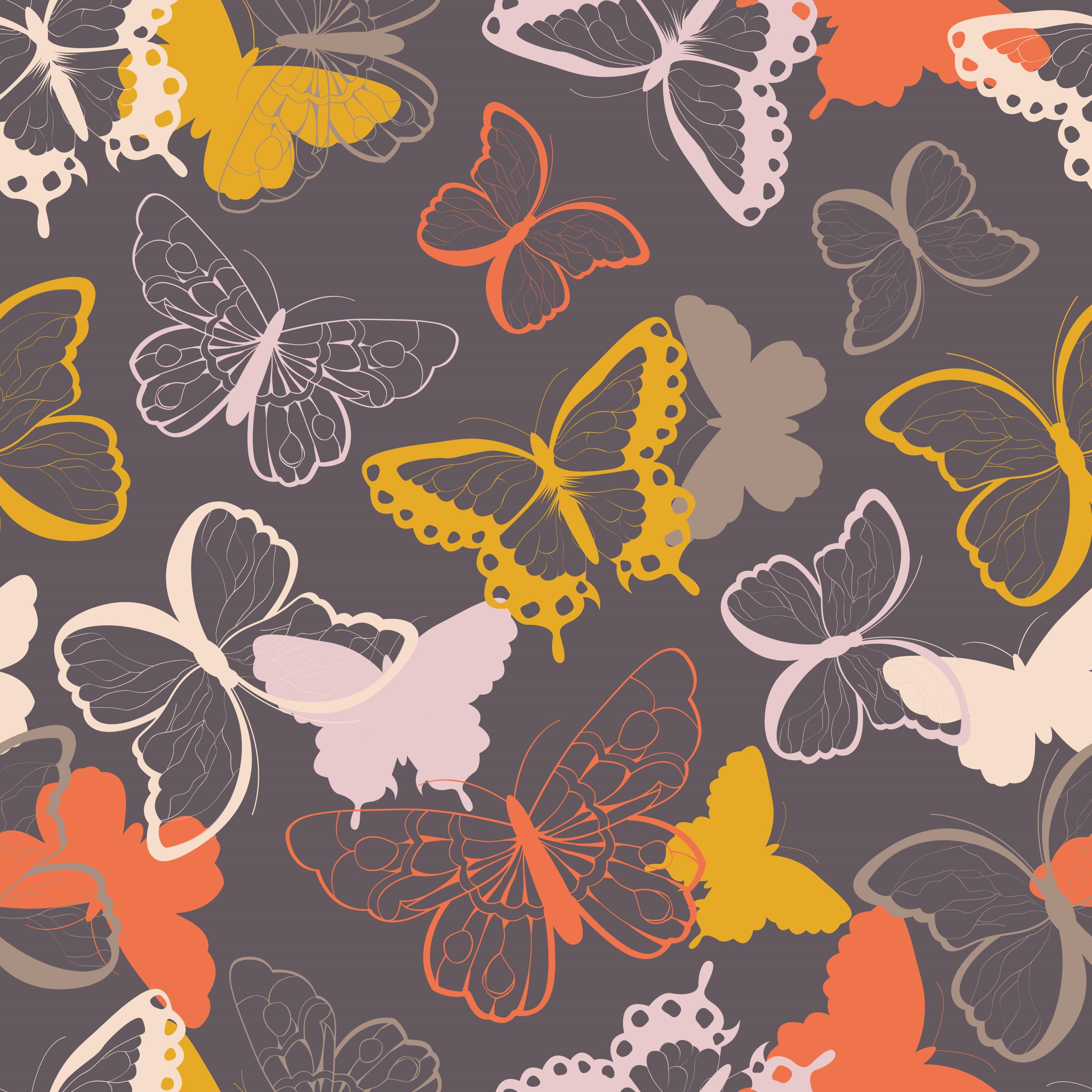 Butterflies on Brown Background Pattern Vinyl 12" x 12" - The Vinyl Haus