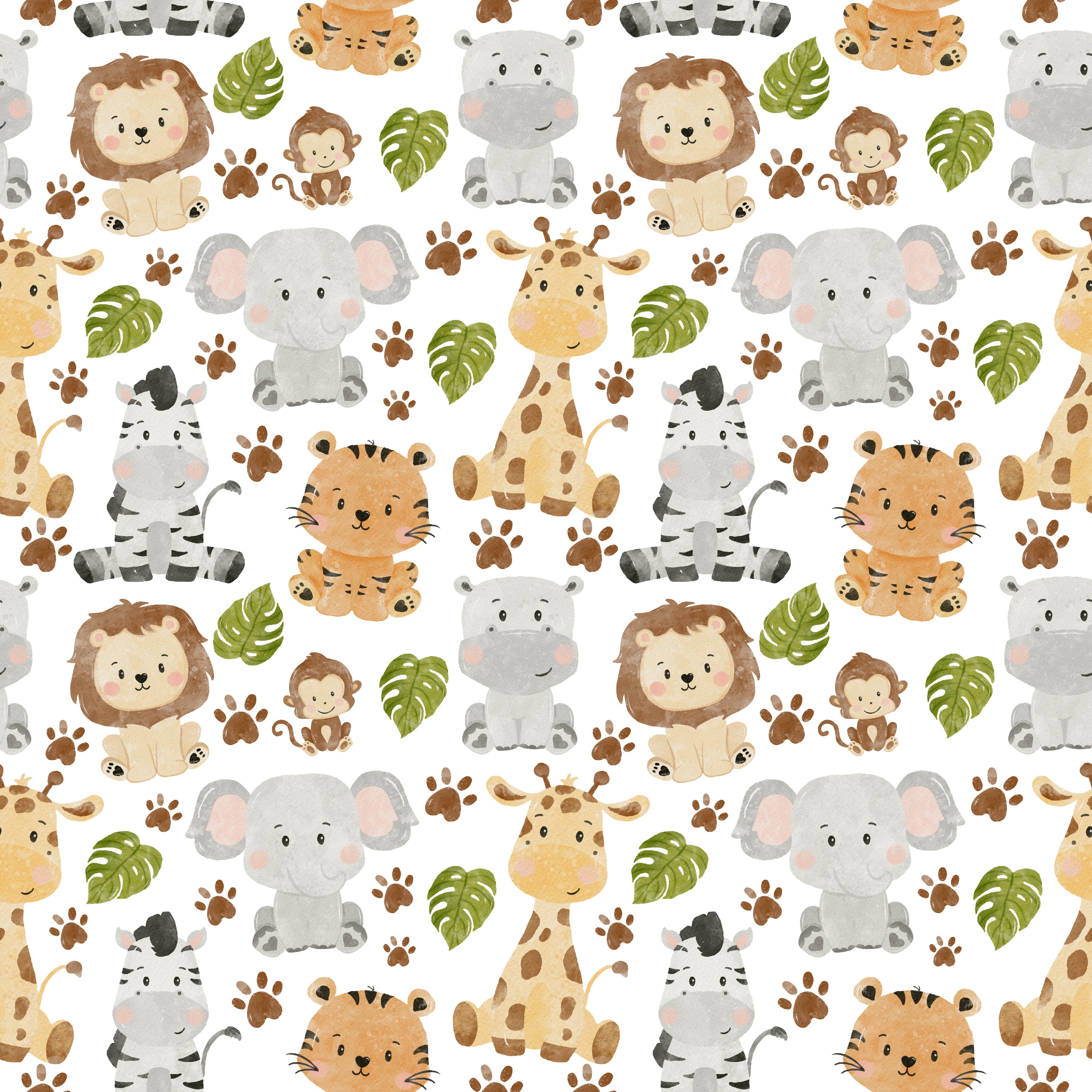 Safari Animals Pattern Vinyl 12