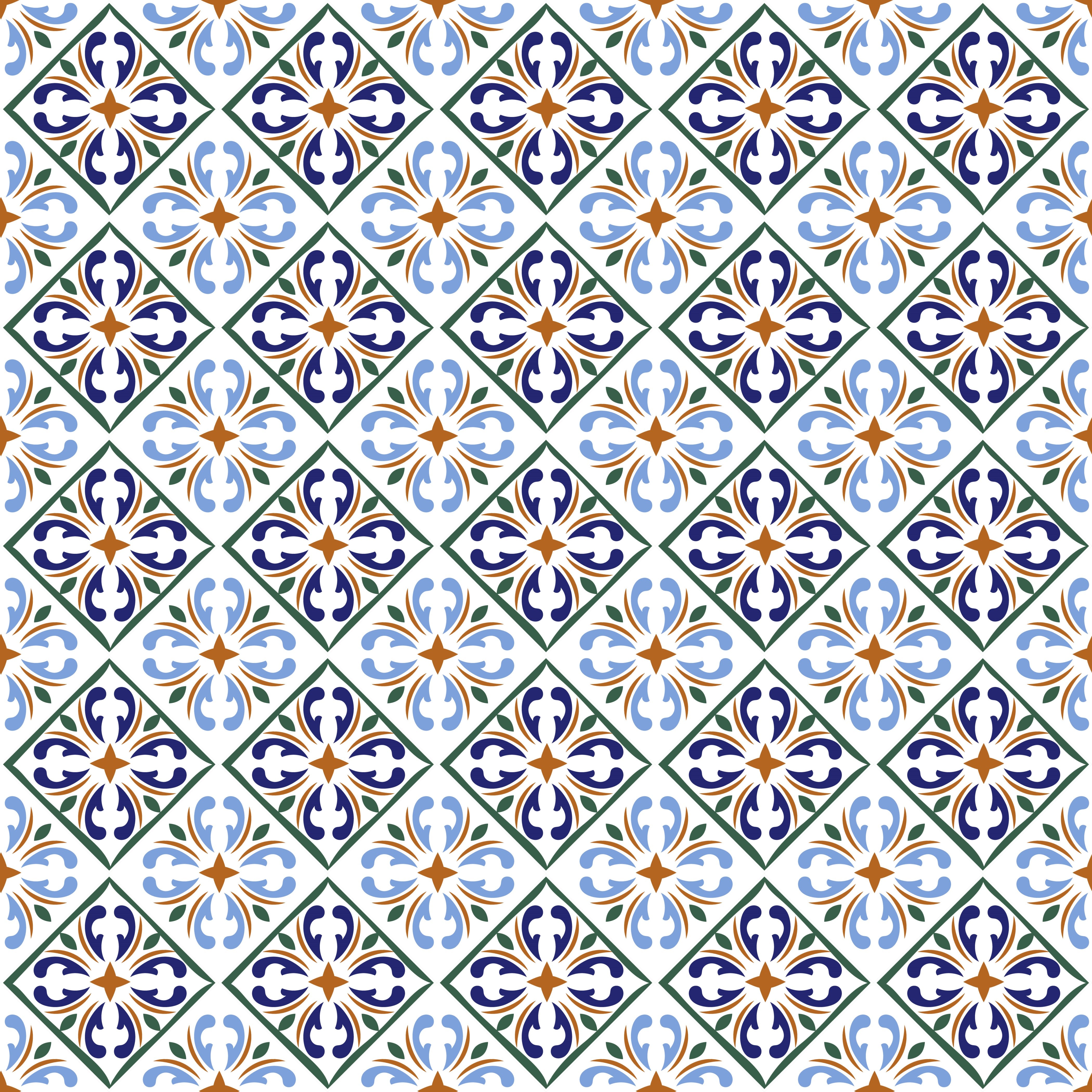 Mosaic Flower Tiles Pattern Vinyl 12" x 12" - The Vinyl Haus