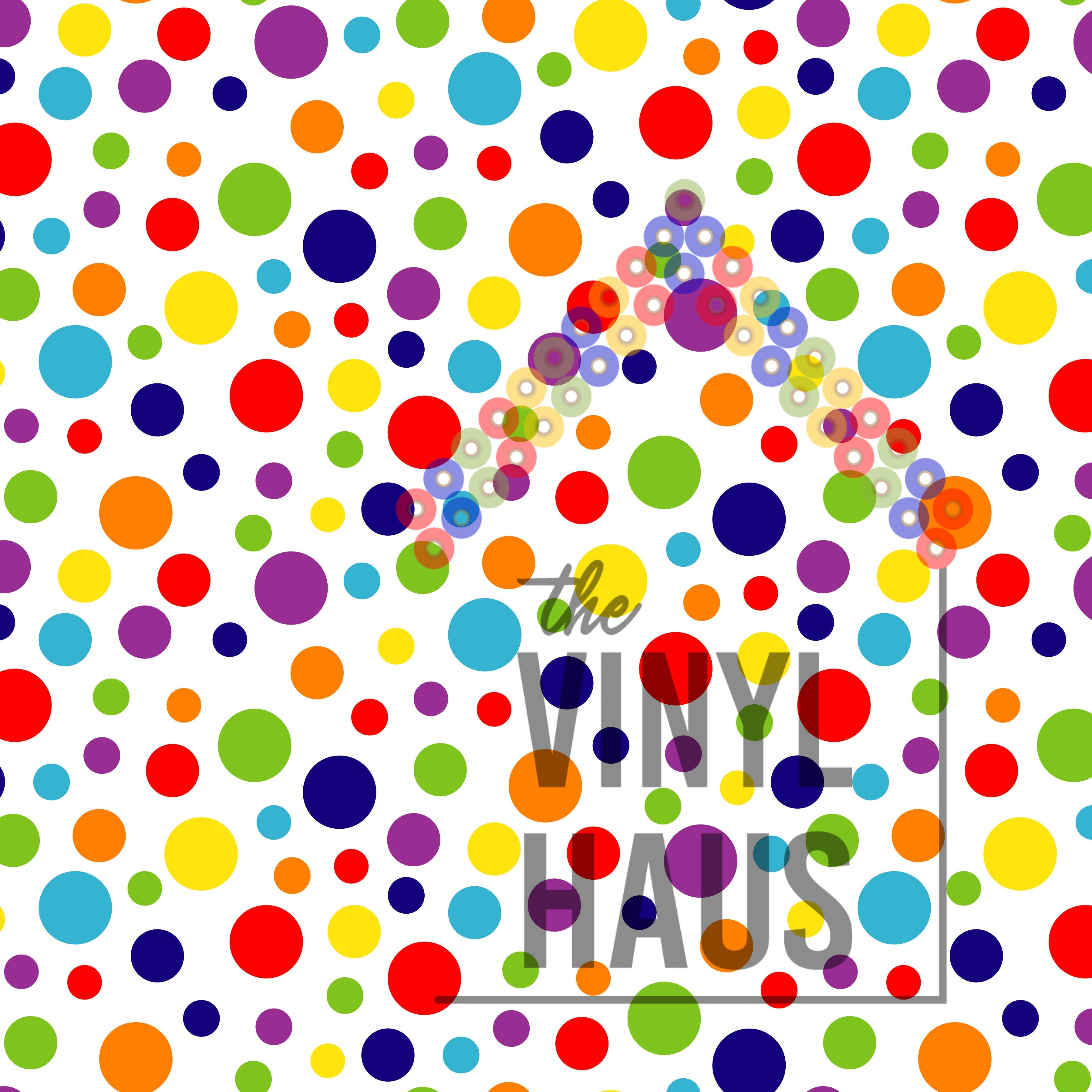 Rainbow Polka Dots PRIDE Pattern Vinyl 12" x 12" - The Vinyl Haus