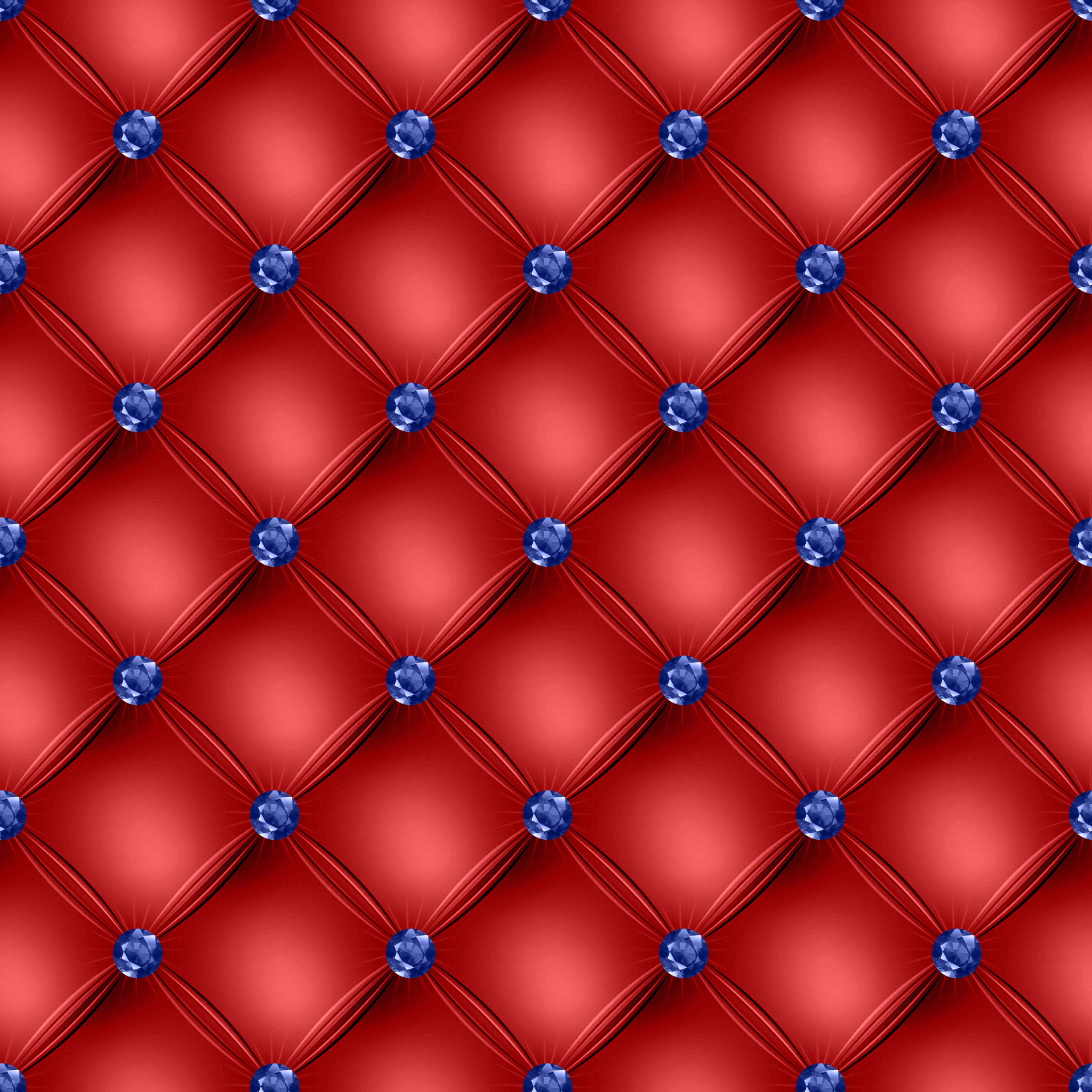 Red Quilted with Blue Dots Pattern Vinyl 12" x 12" - The Vinyl Haus