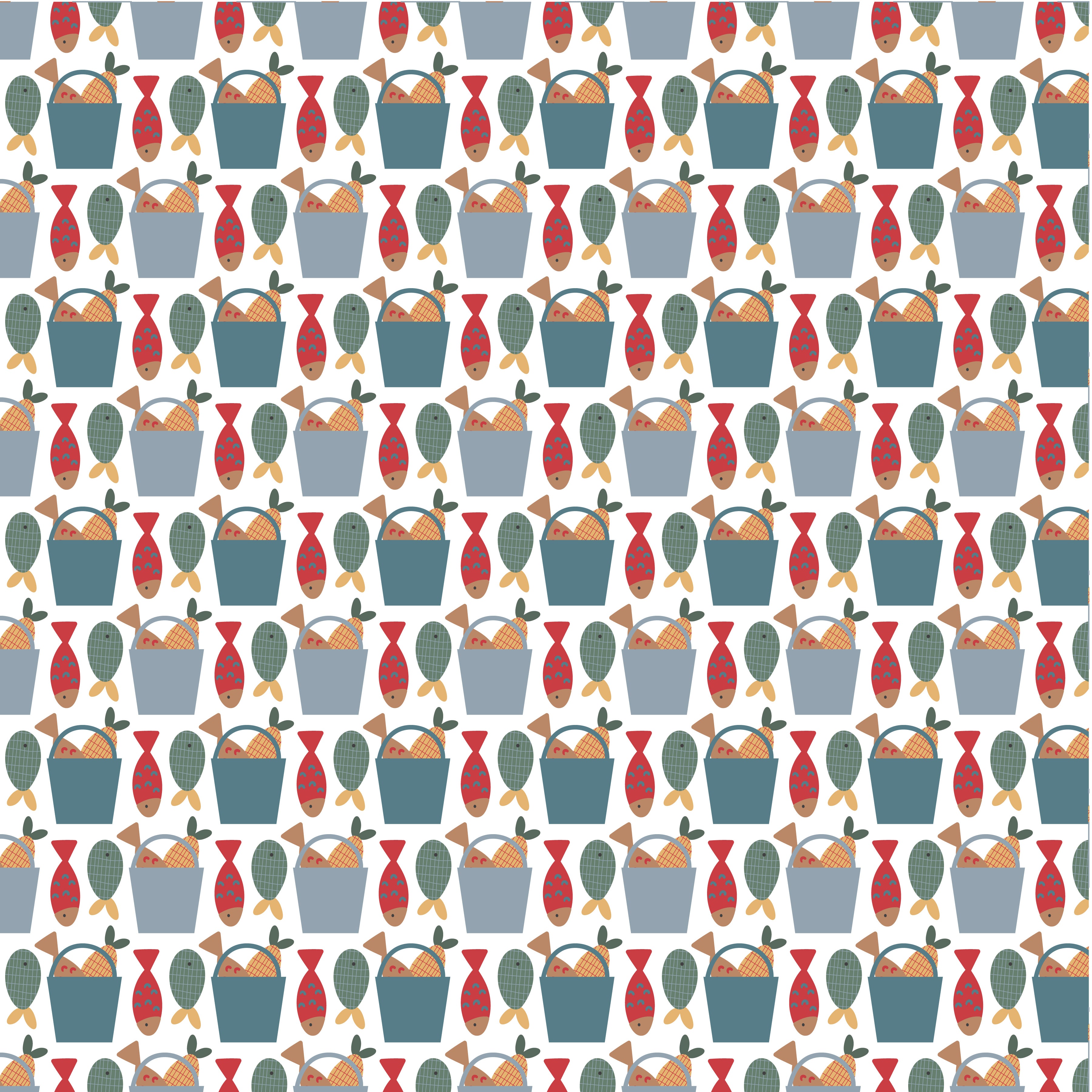 Fish In a Bucket Pattern Vinyl 12" x 12" - The Vinyl Haus