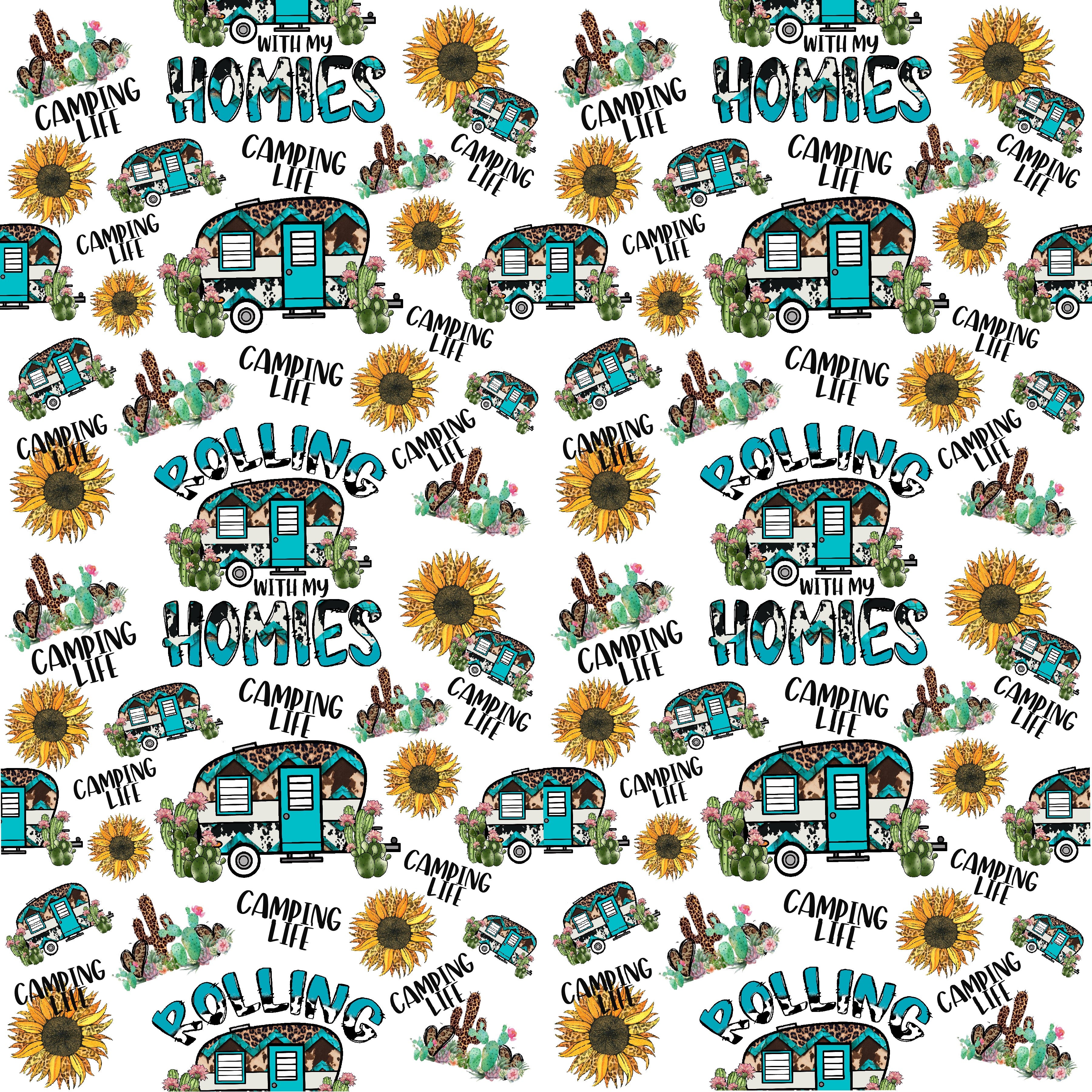 Camping Life Pattern Vinyl 12" x 12" - The Vinyl Haus