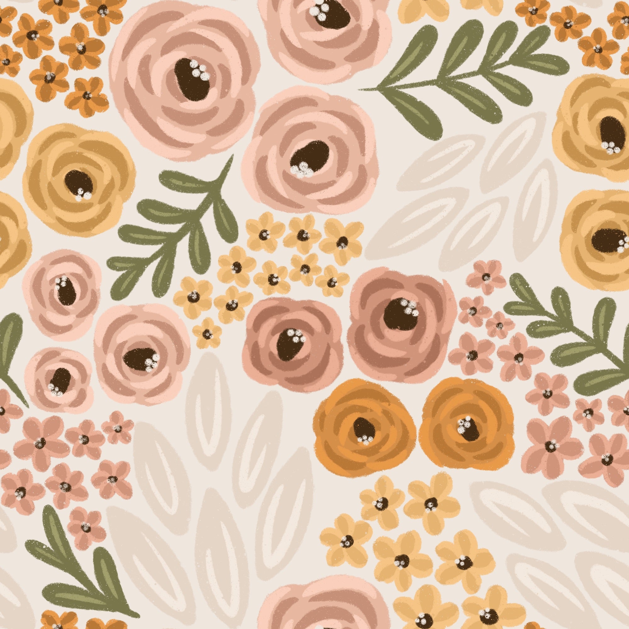 Boho Flowers Pattern Vinyl 12" x 12" - The Vinyl Haus