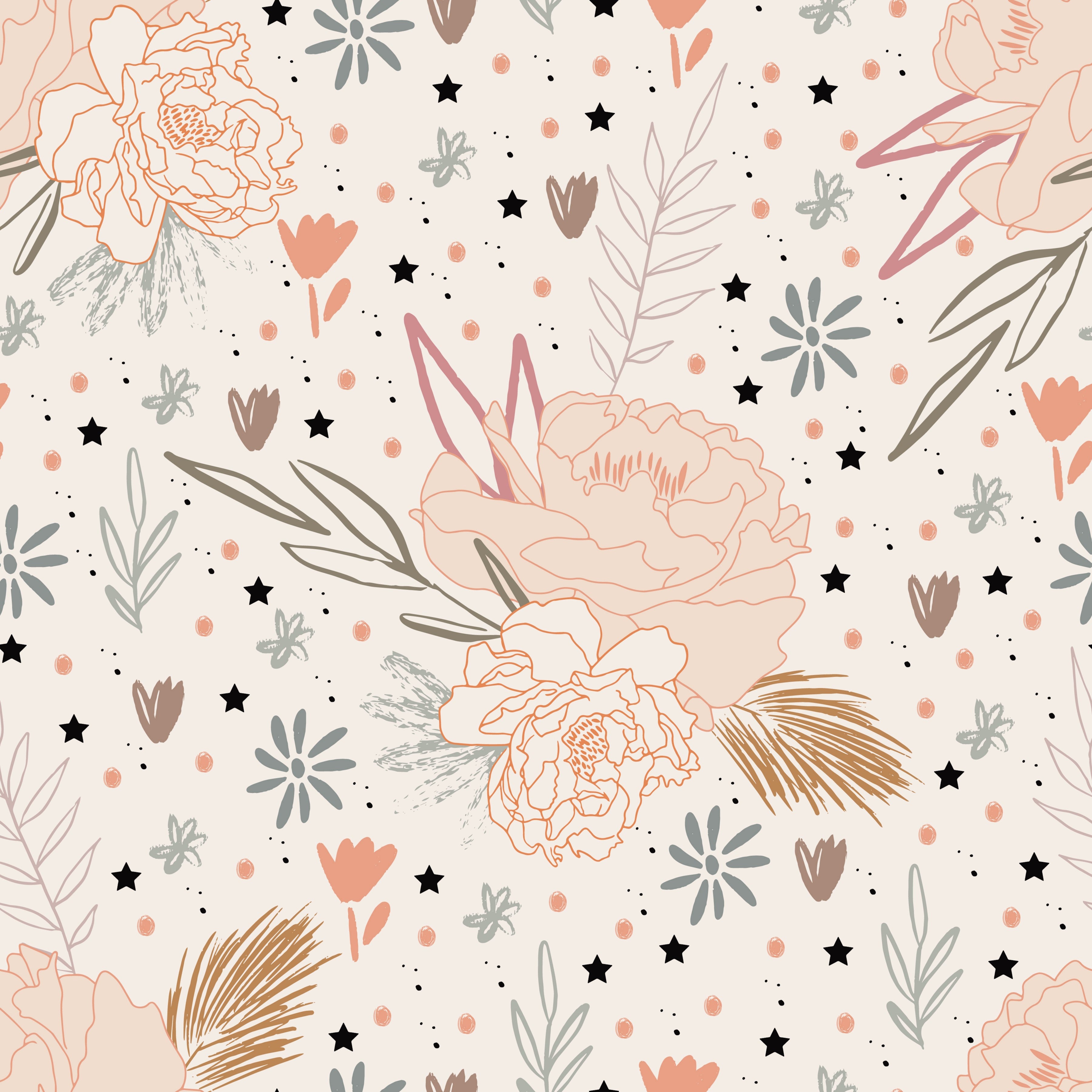 Muted Floral Pattern Vinyl 12" x 12" - The Vinyl Haus