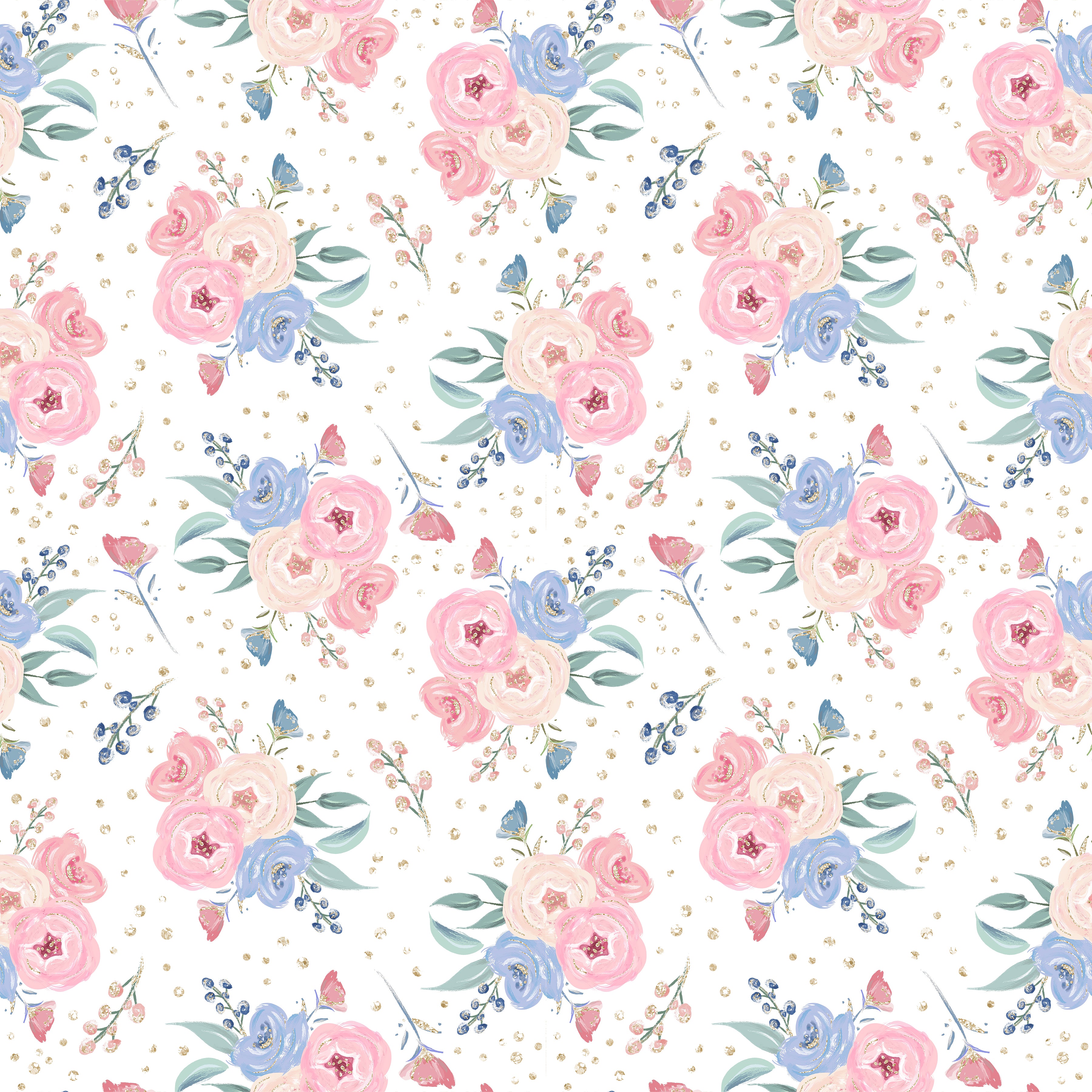 Muted Pastel Floral Pattern Vinyl 12" x 12" - The Vinyl Haus