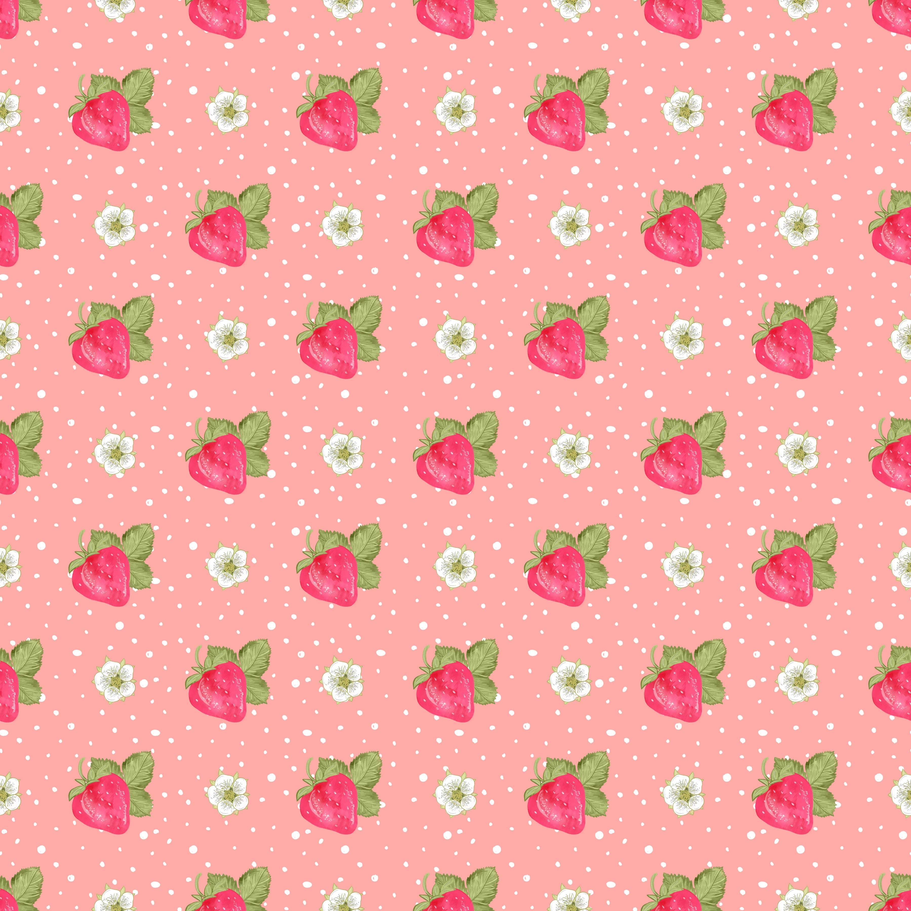 Strawberries Pink Background Pattern Vinyl 12" x 12" - The Vinyl Haus