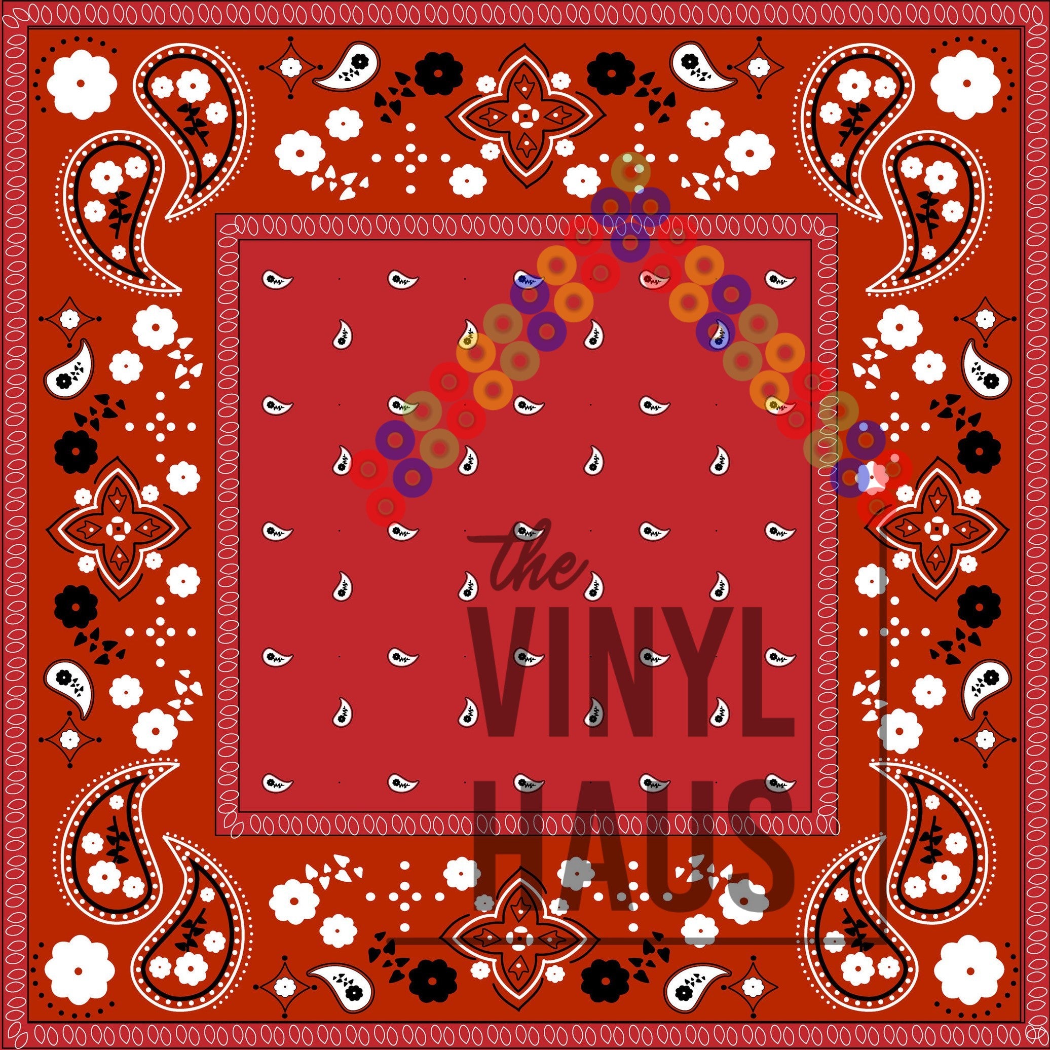 Red Bandana Pattern Vinyl 12" x 12" - The Vinyl Haus