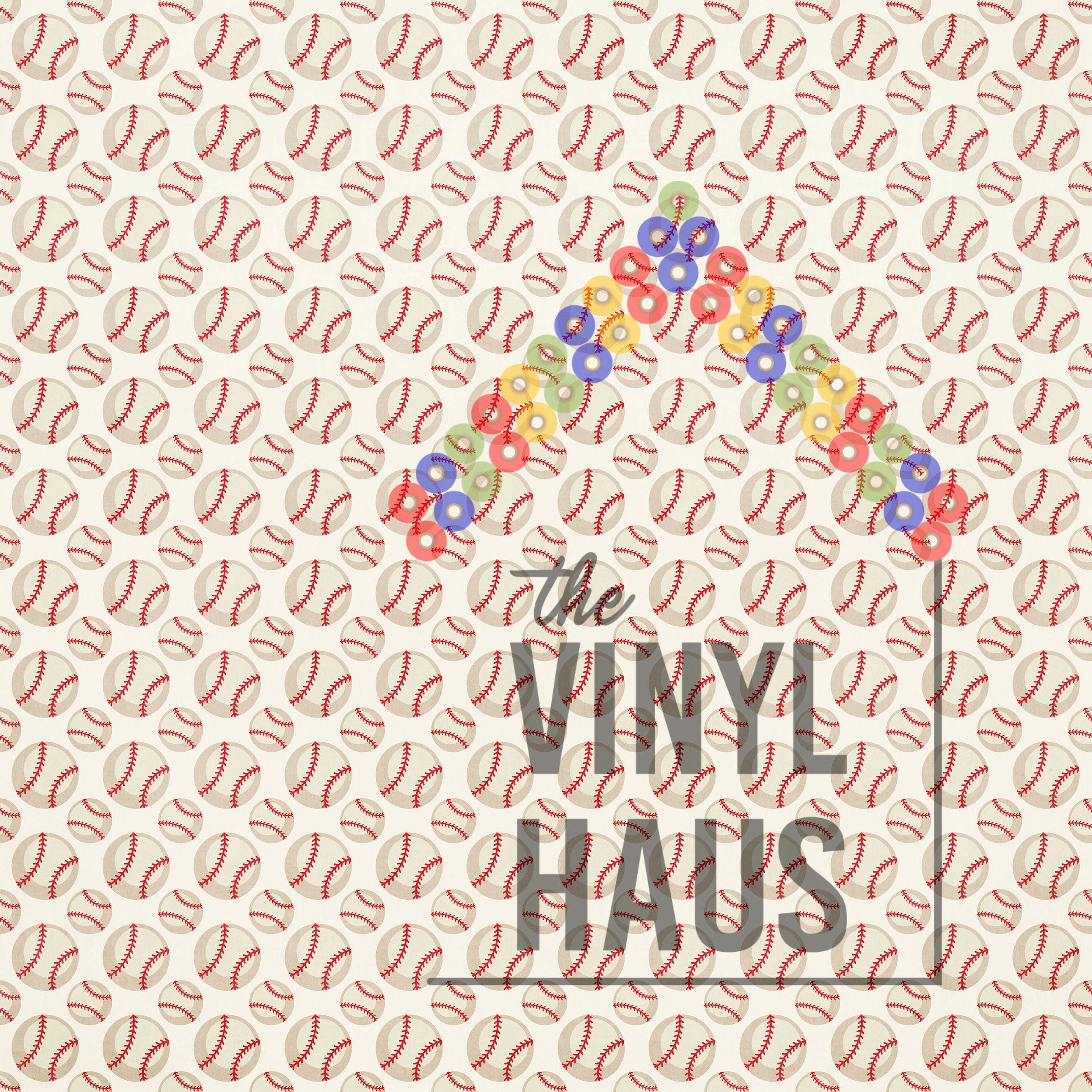 Baseball Pattern Vinyl 12" x 12" - The Vinyl Haus